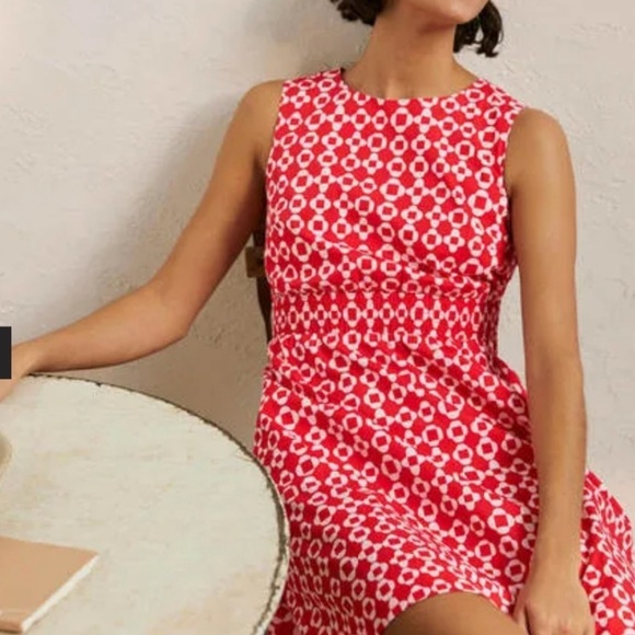 Boden Dresses & Skirts - NWT Boden Sleeveless Smocked Waist A-line Soft Red dress 8L